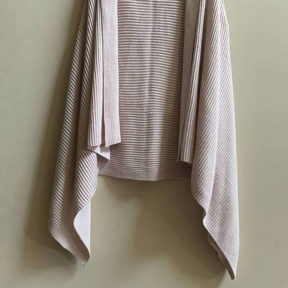 LOFT One Size Light Rose Pink Sweater‎ Long Open Front Cardigan Sweater Vest - Picture 6 of 16